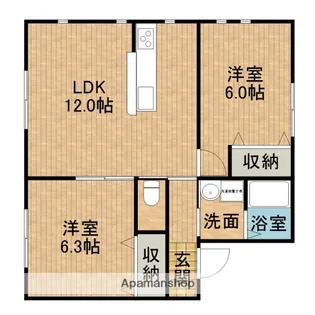 プランタン上島【202号室】の間取り