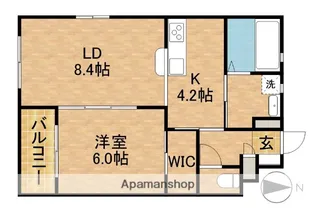 田畑ハイツルシアスⅦ【206号室】の間取り