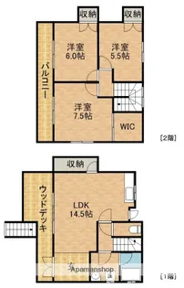 静岡県浜松市中央区鴨江4丁目【テラスハウス】の間取り