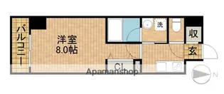 CENTRAL S 砂山町【405号室】の間取り