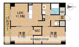 CENTRAL S 砂山町【12階】の間取り