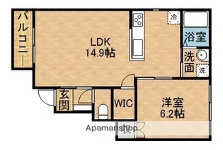 LA VIE坪井町【1階】の間取り