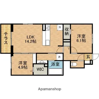 静岡県藤枝市高柳【アパート】の間取り