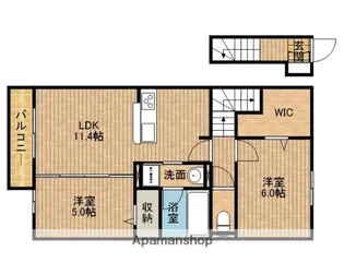 静岡県藤枝市築地【アパート】の間取り