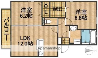 メゾンプレーヌ天竜川A【3階】の間取り