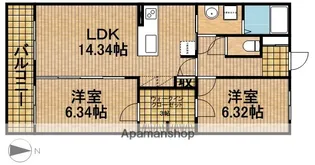 グランストーク富丘【3階】の間取り
