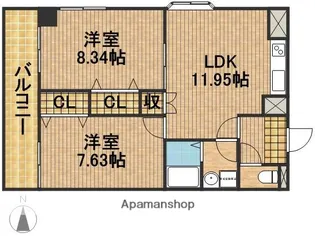 アルテッツァ紺屋町【9階】の間取り