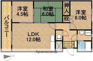 ハイツ四ツ池【1階】の間取り