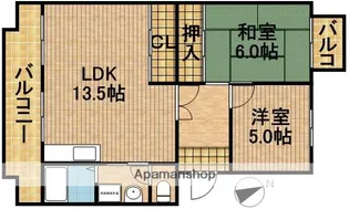 サンヒルズ藤A【1階】の間取り