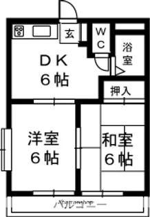 城北ロイドアパートC【101号室】の間取り