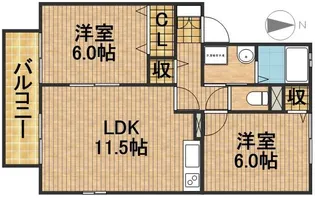 ヴィーブルA【1階】の間取り