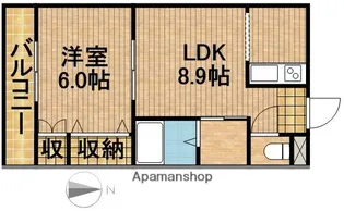 フローリストS【202号室】の間取り