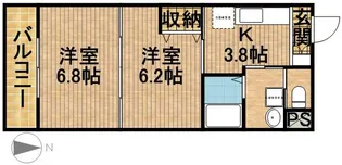 プリムロウズ【2階】の間取り