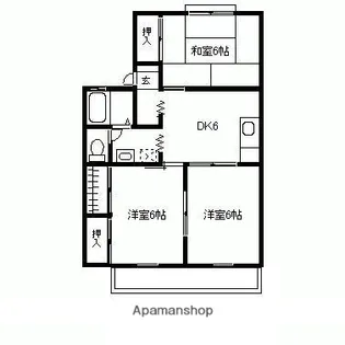 セジュール高井B【202号室】の間取り