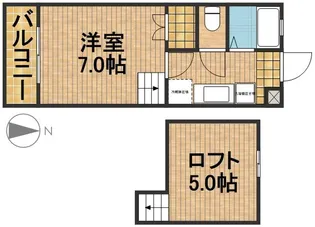 ビバリーハウス早出B【2階】の間取り