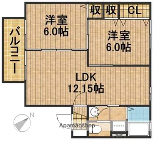 グリシーナA【202号室】の間取り