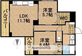サザンストリート【5階】の間取り