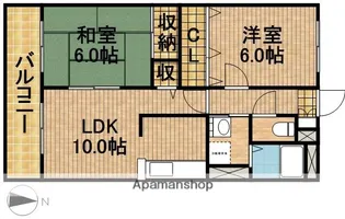 サンライズ弥栄Ⅱ【203号室】の間取り