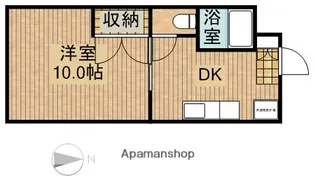 1DKの間取り画像