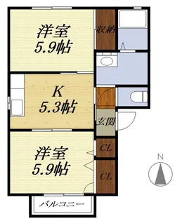 APA後宮C【201号室】の間取り