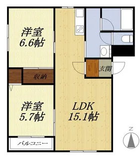 グレイスメゾン【1A号室】の間取り