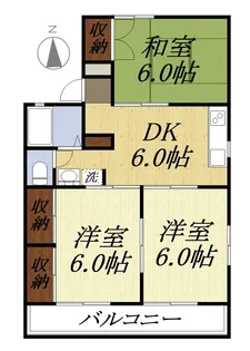 メゾンやまうち【B203号室】の間取り