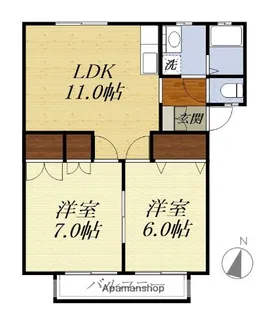 ヒルズガーデン【B101号室】の間取り