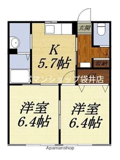 S’CORT LEAF【201号室】の間取り