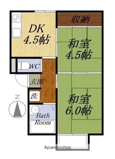 みゆきグループアパート【2階】の間取り