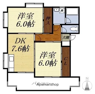 コーポフォーリーフB【2階】の間取り