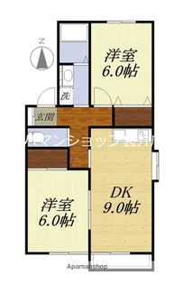 セジュールハピネスB【102号室】の間取り
