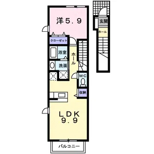 ウエスト.テール【2階】の間取り