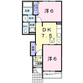 ウォーター フィールド E【1階】の間取り
