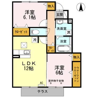 2LDKの間取り画像