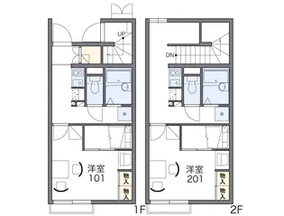 レオパレスアスカ【202号室】の間取り