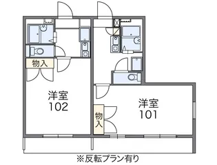 レオパレス国府台【202号室】の間取り
