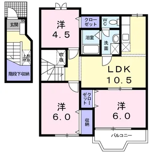ピュア リブ D【2階】の間取り