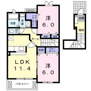 エバーフィールドⅡ【2階】の間取り