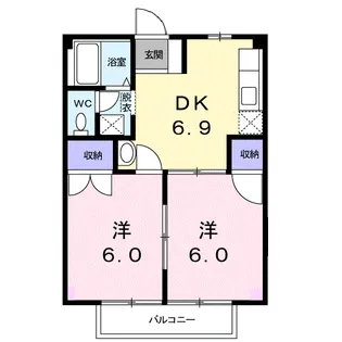 ハイツ西山【1階】の間取り