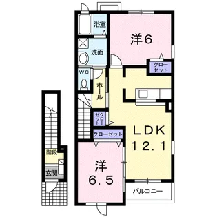 サニー フラット【2階】の間取り