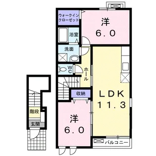 カーサ・アルドーレⅡ【2階】の間取り