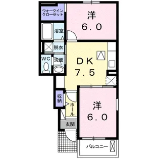 グランツきたじまⅠ【1階】の間取り