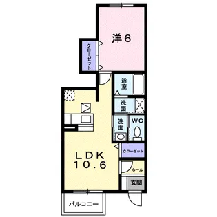 ユーイリーデ【1階】の間取り