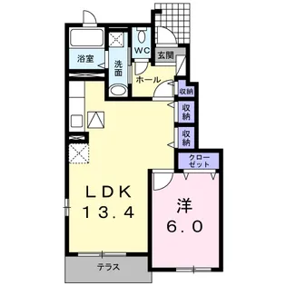 ヴィラ・ハナミズキ Ⅲ【1階】の間取り