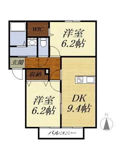 グランディアコートA【2階】の間取り