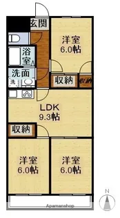 静岡県浜松市中央区半田山5丁目【マンション】の間取り