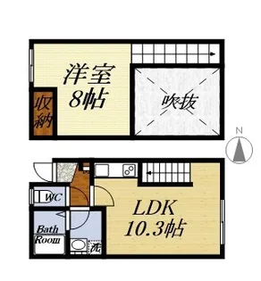 静岡県浜松市浜名区西美薗【タウンハウス】の間取り