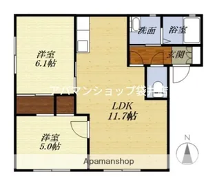 シャン・ド・エスト【A101号室】の間取り