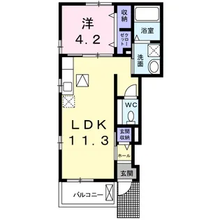 ベルシャトーN【1階】の間取り