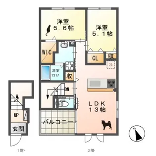 レオ(LEO)【2階】の間取り